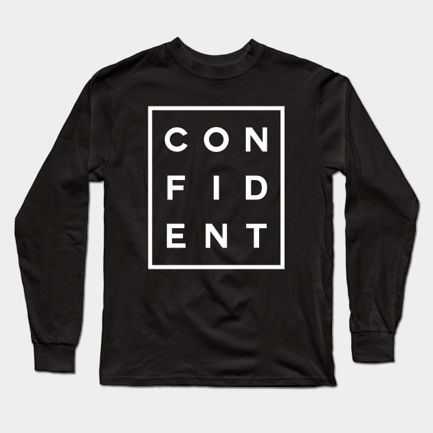 Confident Boxed (White) Long Sleeve T-Shirt by inotyler